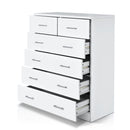 Artiss Tallboy Dresser Table 6 Chest of Drawers Cabinet Bedroom Storage White - Coll Online