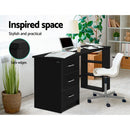 Artiss Office Computer Desk Student Study Table Workstation 3 Drawers 120cm Black - Coll Online