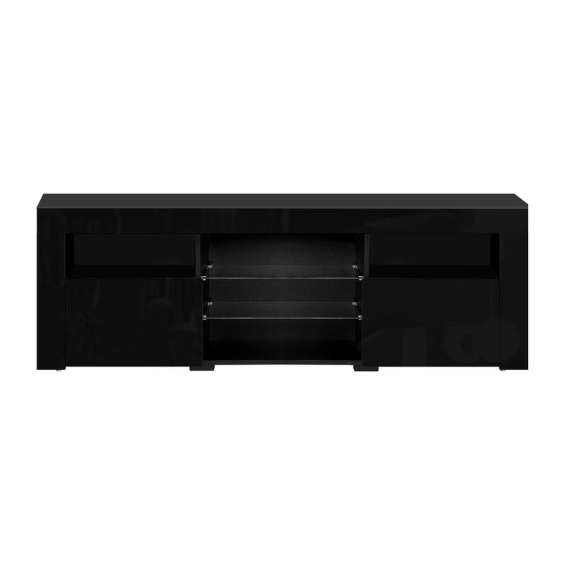 Artiss TV Cabinet Entertainment Unit Stand RGB LED Gloss Furniture 160cm Black