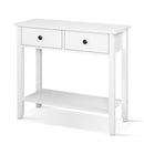 Hallway Console Table Hall Side Entry 2 Drawers Display White Desk Furniture - Coll Online