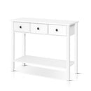 Hallway Console Table Hall Side Entry 3 Drawers Display White Desk Furniture - Coll Online