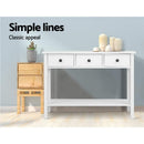 Hallway Console Table Hall Side Entry 3 Drawers Display White Desk Furniture - Coll Online