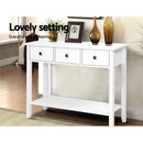 Hallway Console Table Hall Side Entry 3 Drawers Display White Desk Furniture - Coll Online