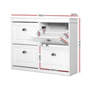 Shoe Cabinet Shoes Storage Rack Organiser White Shelf Drawer Cupboard 24 Pairs - Coll Online