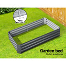 Green Fingers 150 x 90cm Galvanised Steel Garden Bed - Aliminium Grey - Coll Online