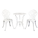 Outdoor Furniture Chairs Table 3pc Aluminium Bistro White - Coll Online