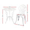 Outdoor Furniture Chairs Table 3pc Aluminium Bistro White - Coll Online