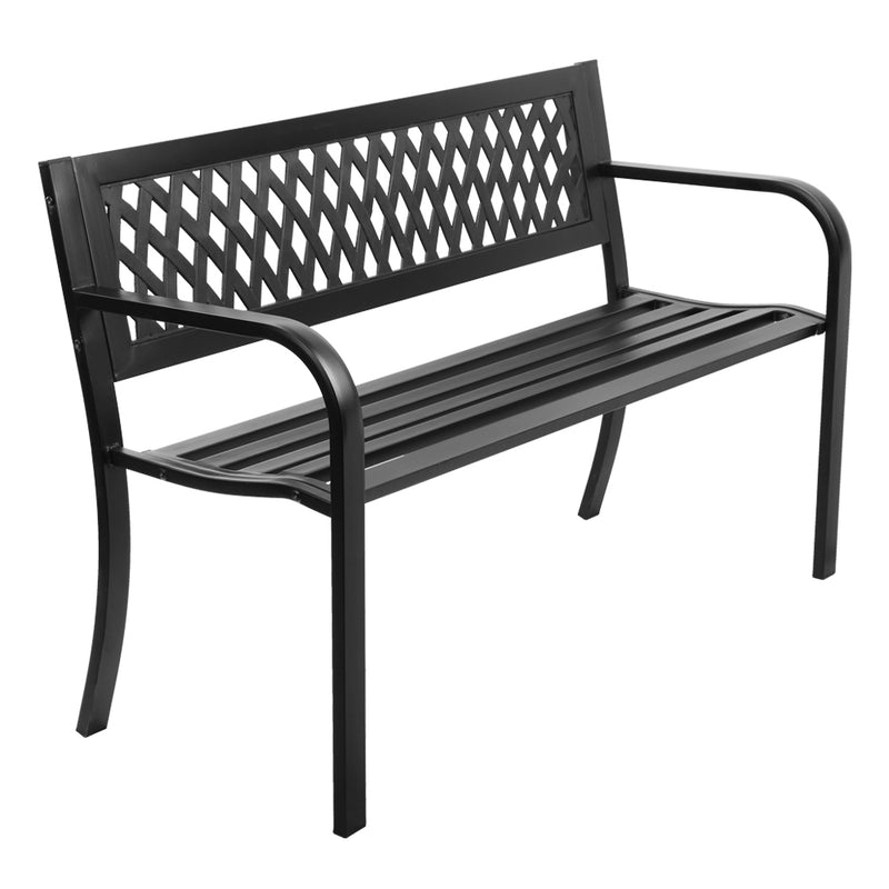 Gardeon Steel Modern Garden Bench - Black