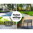 Gardeon Steel Modern Garden Bench - Black