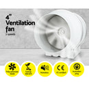 Greenfingers Grow Tent Kit Hydroponics Ventilation Kit 4" Fan Carbon Filter Duct