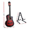 Alpha 34" Inch Guitar Classical Acoustic Cutaway Wooden Ideal Kids Gift Children 1/2 Size Red with Capo Tuner - Coll Online