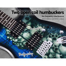 Alpha Electric Guitar Music String Instrument Rock Blue Carry Bag Steel String - Coll Online