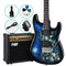 Alpha Electric Guitar And AMP Music String Instrument Rock Blue Carry Bag Steel String - Coll Online