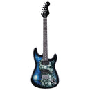 Alpha Electric Guitar And AMP Music String Instrument Rock Blue Carry Bag Steel String - Coll Online