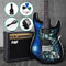 Alpha Electric Guitar And AMP Music String Instrument Rock Blue Carry Bag Steel String - Coll Online