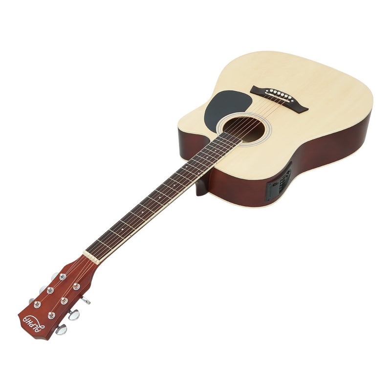 Alpha 41" Inch Electric Acoustic Guitar Wooden Classical EQ With Pickup Bass Natural - Coll Online