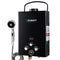 DEVANTi Portable Gas Water Heater Hot Shower Camping LPG Outdoor Instant 4WD Black - Coll Online