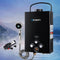 Devanti Outdoor Portable LPG Gas Hot Water Heater Shower Head 12V Water Pump Black - Coll Online