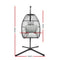 Gardeon Outdoor Furniture Egg Hammock Hanging Swing Chair Stand Pod Wicker Grey - Coll Online