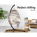 Gardeon Outdoor Furniture Egg Hanging Swing Chair Stand Wicker Rattan Hammock - Coll Online