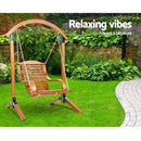 Gardeon Outdoor Furniture Timber Hammock Chair Wooden Patio Swing Lounge Chairs - Coll Online