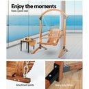 Gardeon Outdoor Furniture Timber Hammock Chair Wooden Patio Swing Lounge Chairs - Coll Online