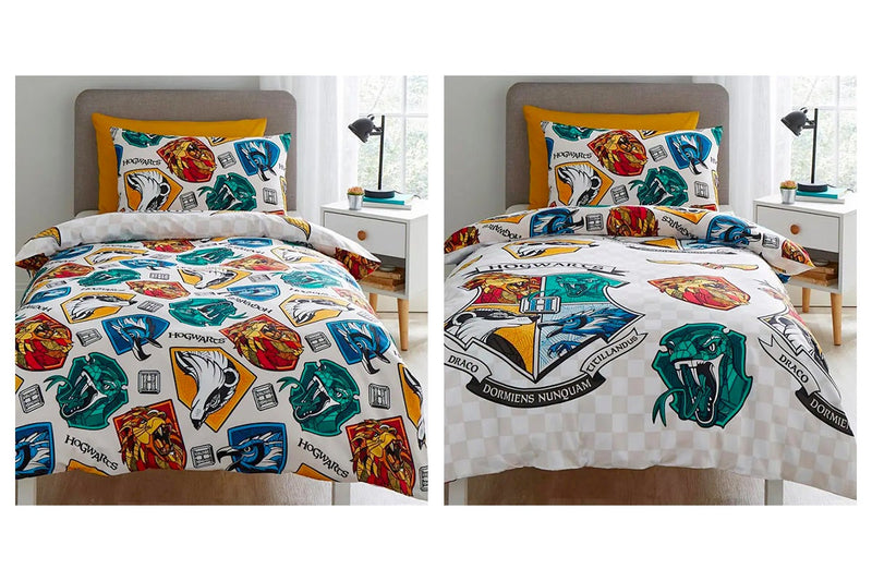 Harry Potter Grid Kids Single Reversible Quilt Cover Set