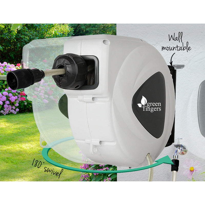 Green Fingers 10m Retractable Water Hose Reel - Coll Online