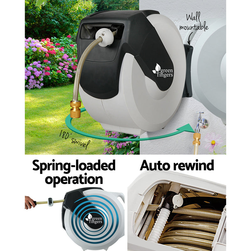 Green Fingers 30m Retractable Water Hose Reel - Coll Online