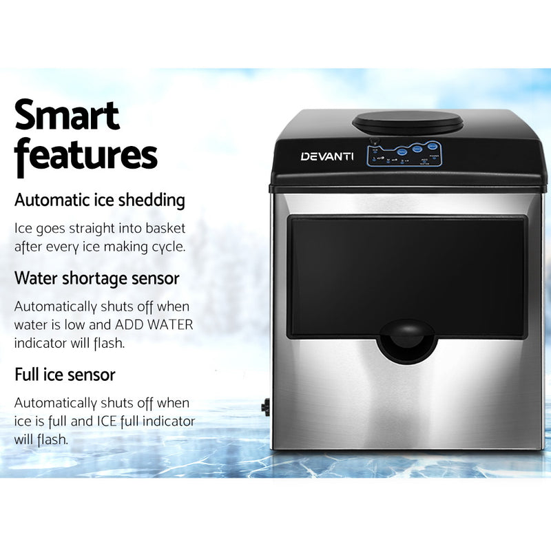 DEVANTi 2 in 1 Portable Commercial Ice Cube Maker Machine Water Dispenser - Coll Online
