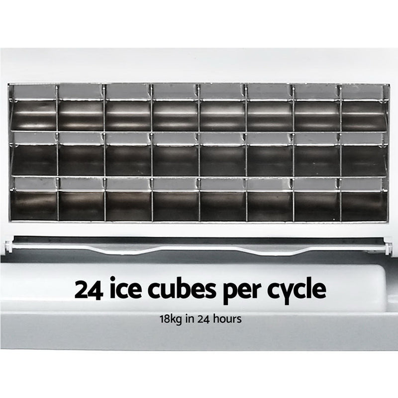DEVANTi 3.2L Portable Ice Cube Maker Cold Commercial Machine Stainless Steel - Coll Online
