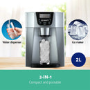 Devanti 2L Portable Ice Cuber Maker & Water Dispenser - Silver - Coll Online