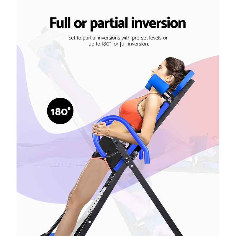 Everfit Gravity Inversion Table Foldable Stretcher Inverter Home Gym Fitness - Coll Online