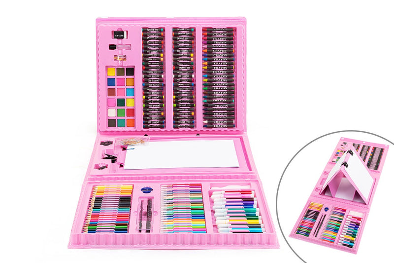 208-Piece Pop-Up Double-Sided Easel Art Set (Pink)