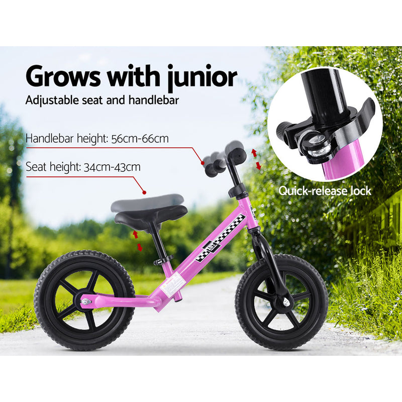 Kids Balance Bike Ride On Toys Puch Bicycle Wheels Toddler Baby 12" Bikes Pink - Coll Online