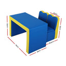 Keezi Kids Sofa Armchair Children Table Chair Couch PU Padded Blue Storage Space - Coll Online