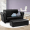 Keezi Kids Sofa Armchair Footstool Set Black Lounge Chair Children Lounge Couch