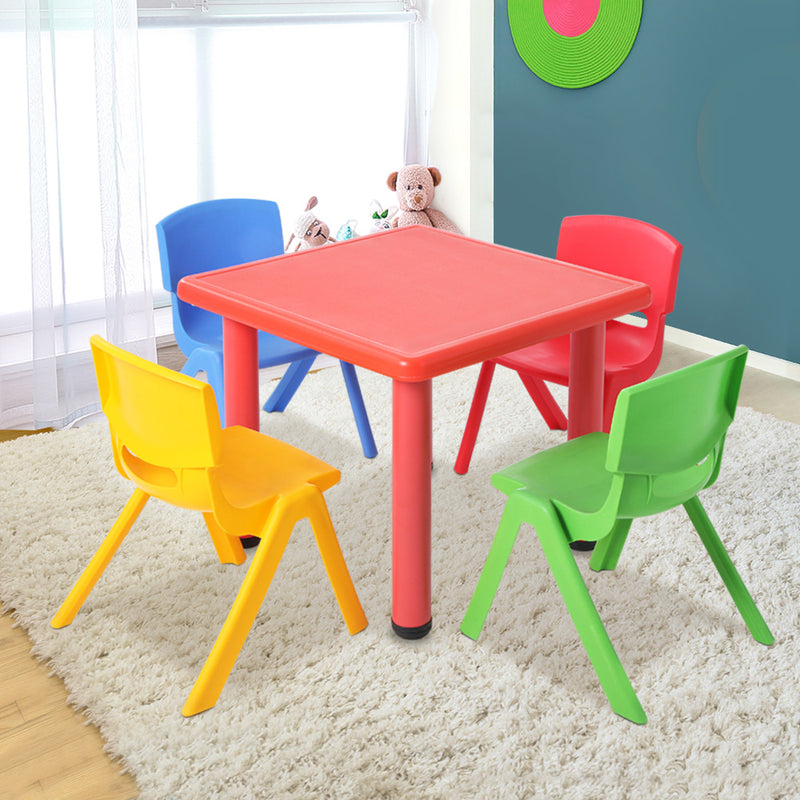 Keezi 5 Piece Kids Table and Chair Set - Red - Coll Online