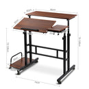 Mobile Twin Laptop Desk - Dark Wood - Coll Online