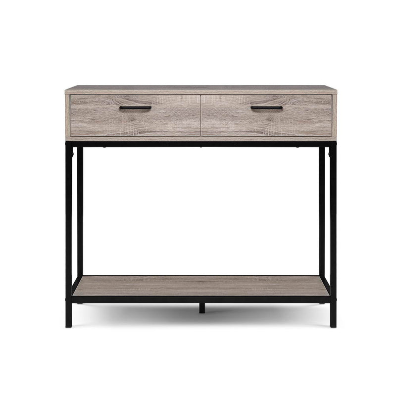 Artiss Hallway Console Table Hall Side Entry Display Desk Drawer Storage Oak - Coll Online