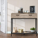 Artiss Hallway Console Table Hall Side Entry Display Desk Drawer Storage Oak - Coll Online