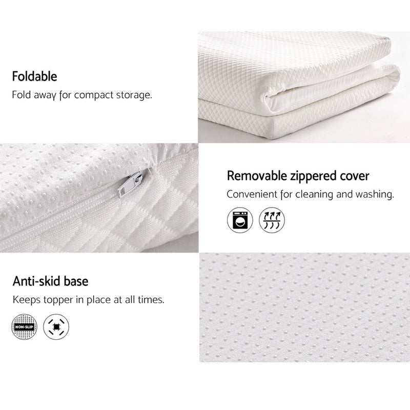 Giselle Bedding Memory Foam Mattress Topper w/Cover 8cm - Double