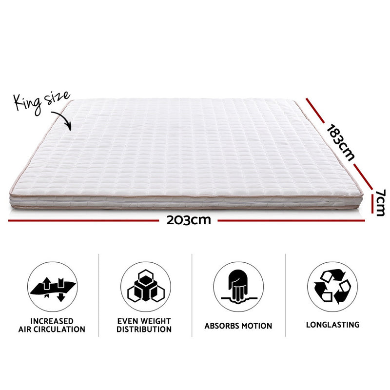 Giselle Bedding Memory Foam Mattress Topper Bed Underlay Cover King 7cm