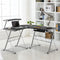 Artiss Corner Metal Pull Out Table Desk - Black - Coll Online