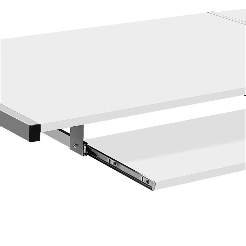 Artiss Corner Metal Pull Out Table Desk - White - Coll Online