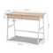 Artiss Metal Desk with Drawer - White with Oak Top - Coll Online