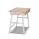 Artiss Metal Desk with Drawer - White with Oak Top - Coll Online