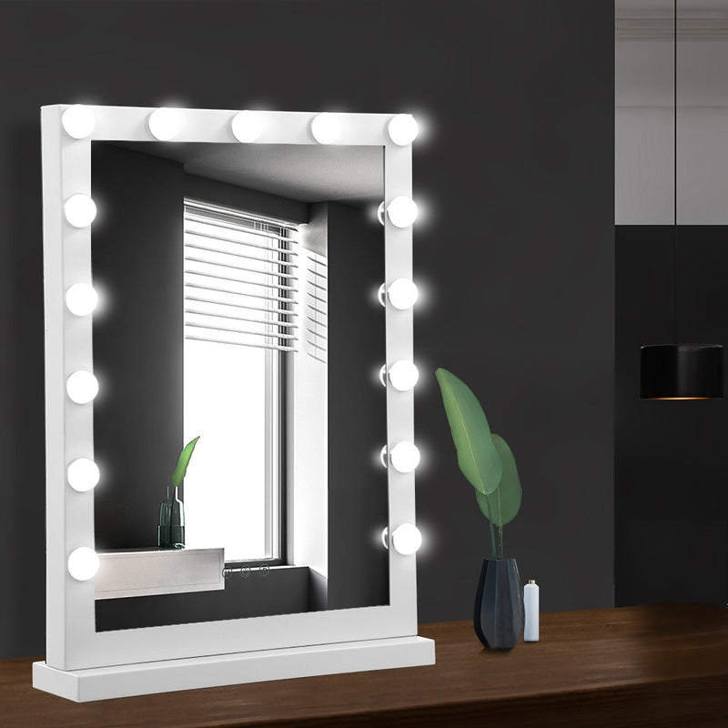 Embellir Hollywood Makeup Mirror With Light 15 LED Bulbs Vanity Lighted Stand - Coll Online