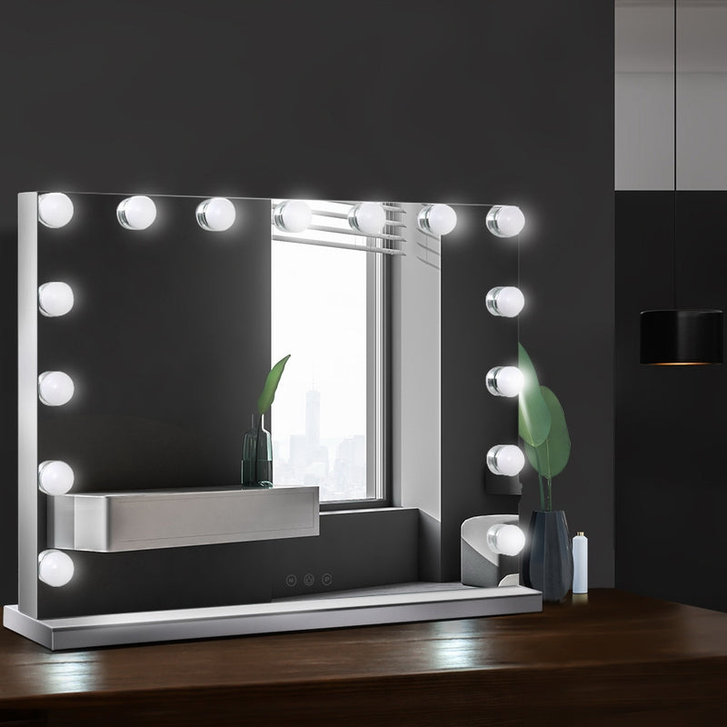 Embellir Hollywood Frameless Makeup Mirror With 15 LED Lighted Vanity Beauty 58cm x 46cm - Coll Online