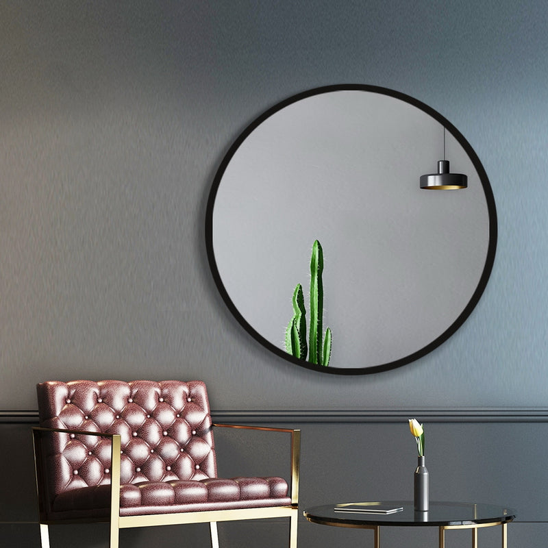 Embellir Round Wall Mirror 70cm Makeup Bathroom Mirror Frameless - Coll Online